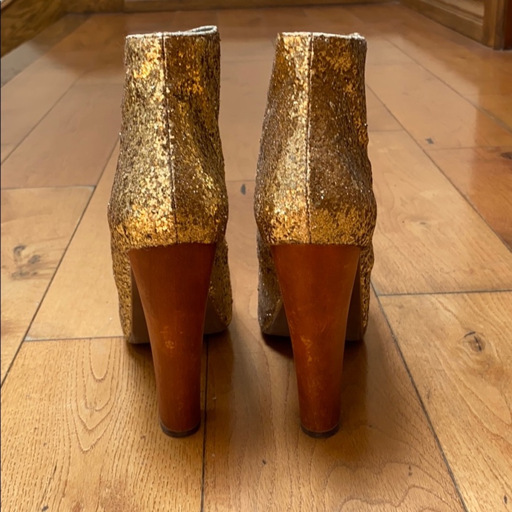 Jeffrey Campbell Lita in Gold Glitter Sz 6 - Picture 5 of 7